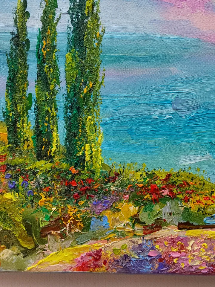 "The Road to the Sea" oil painting on canvas 35x25cm (14x10inch)
