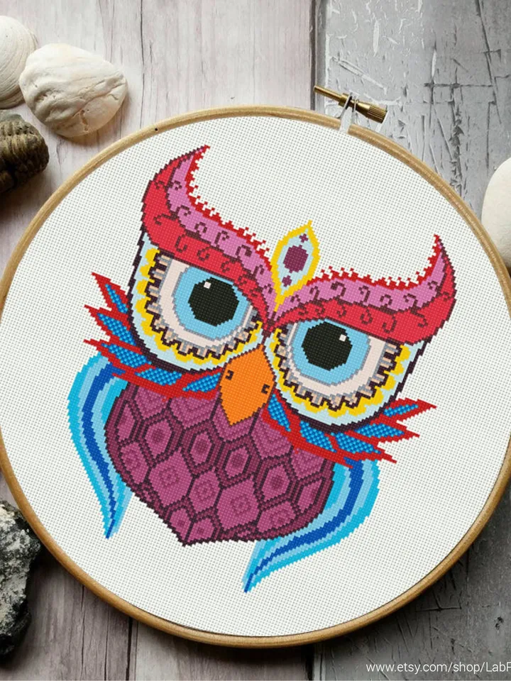 Mandala Owl Cross stitch pattern | Embroidery Pattern | Instant Download | Embroidery Designs