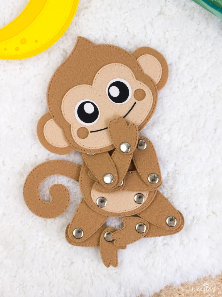 Felt Monkey - Sewing Pattern - Articulated toy