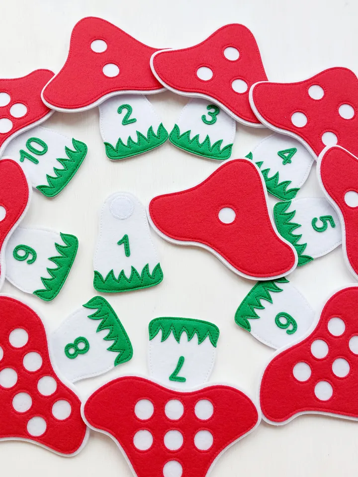 Felt Manual for Teaching Counting "FLY AGARIC COUNTING"