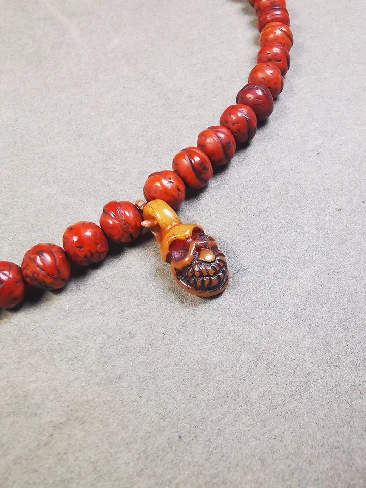 Yak Bone Carved Skull Bead Clipe Pendant for Mala,Prayer Beads Accessories,Gandhanra Tibetan Amulet