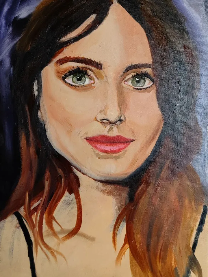 s12号】good blue(portrait_s) oil painting