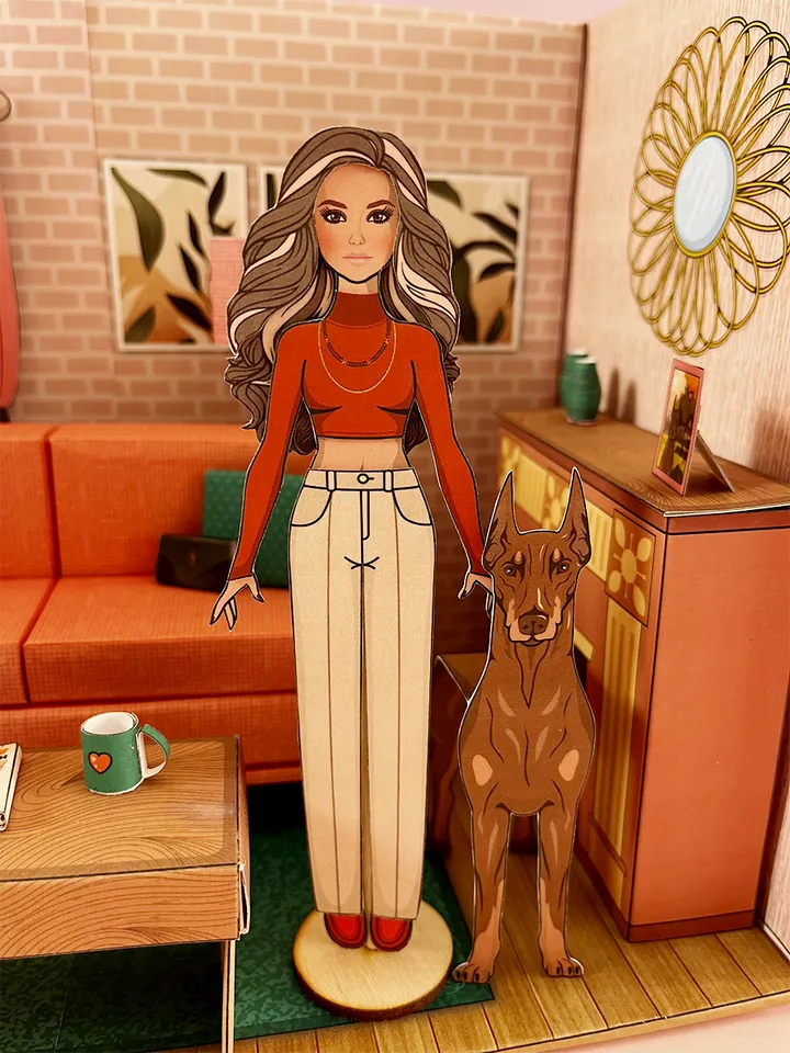 Paper Barbie Living Room in a Box
