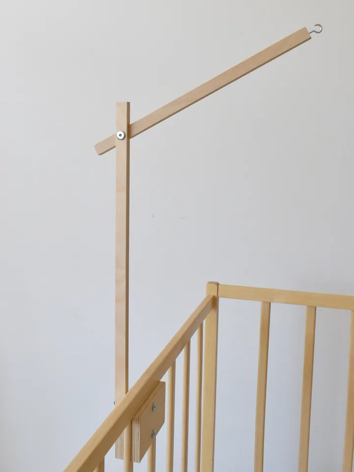Wooden crib mobile arm, Baby cot accessory, Crib mobile attachment minimalism, Wooden mobile stand, Wooden mobile holder