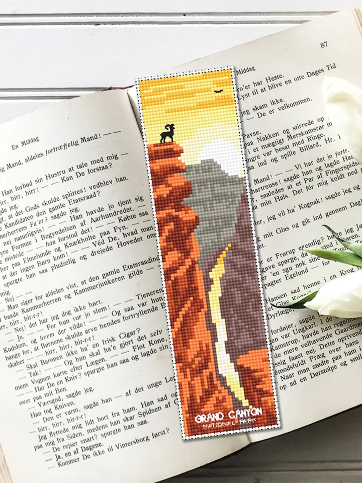 National park bookmark cross stitch pattern PDF download Nature cross stitch chart, Digital bookmark pattern PDF, Grand canyon, Rocks #B169