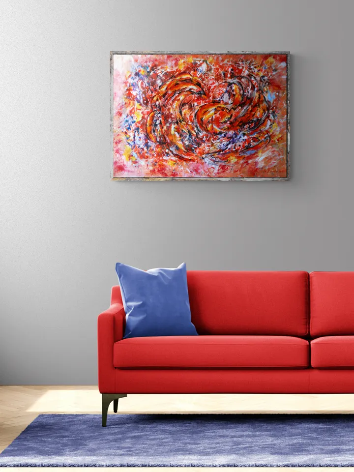 Abstract bird painting original wall art