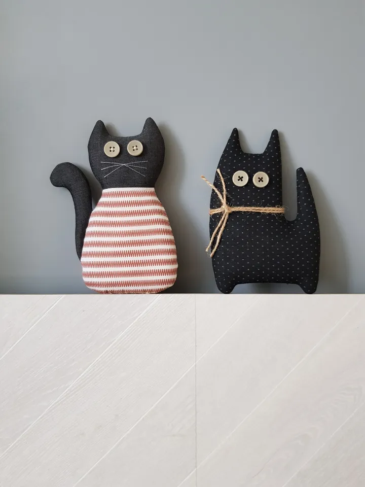 Cat sewing pattern PDF, tutorial in english, Halloween doll Pattern, Stuffed animal diy