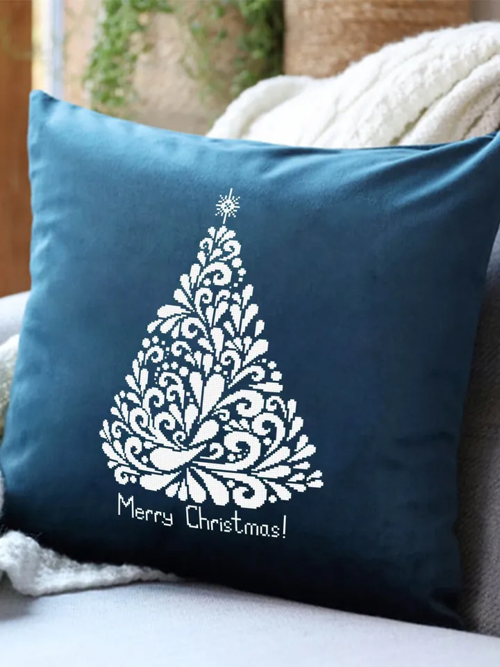 Christmas Tree cross stitch pattern download PDF Merry Christmas pattern digital Monochrome cross stitch Holiday embroidery Home decor #N18
