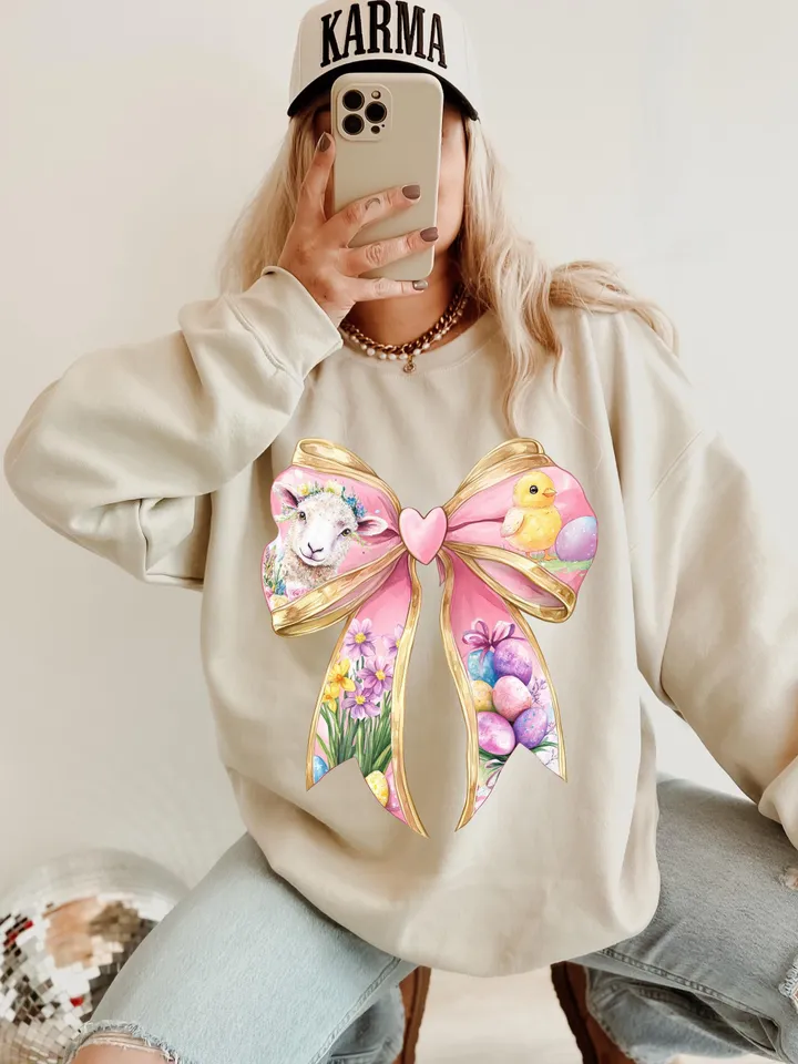 Easter Coquette PNG, Happy Easter Png, Bunny Bow Png, Retro Easter Png, Easter Bunny Png, Floral Spring Png,Easter Shirt Design, Girl Easter