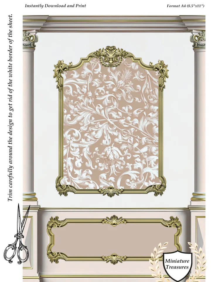 Wallpapers- Set 17-v1 | Printables for Dollhouses and Unique Miniature Projects | Digital Downloads | in Scale 1/12th