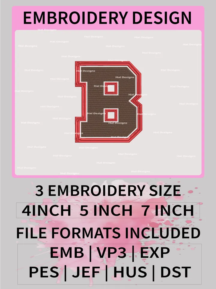 NCAA Brown Bears Embroidery File, 3 Sizes, 6 Formats, NCAA Machine Embroidery Design, NCAA Logo, NCAA Teams