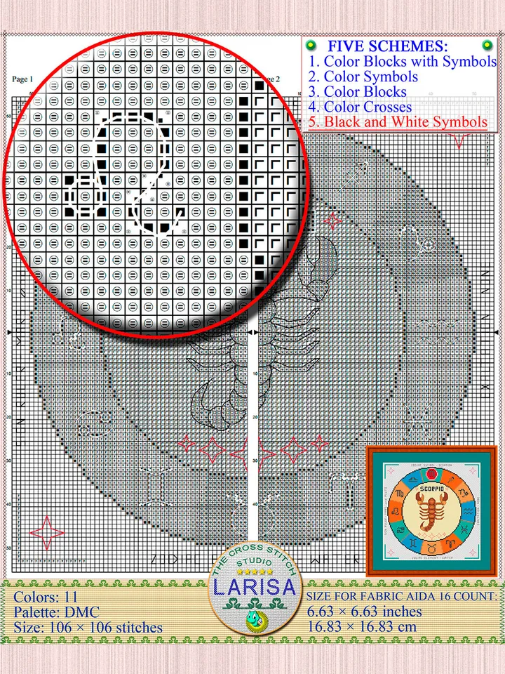 Scorpio Cross Stitch Pattern | Scorpio Zodiac Sign
