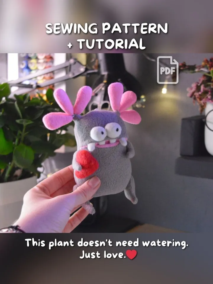 PDF Fleece Plush Pattern – Succulent Softie “Crassula”