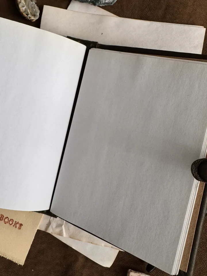 Notebook made of genuine suede with leather insert and wood engraving.