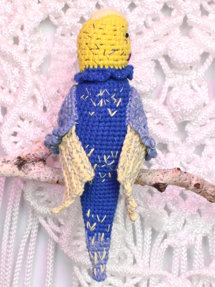 Budgerigar with rotating head crochet pattern PDF Amigurumi parrot toy