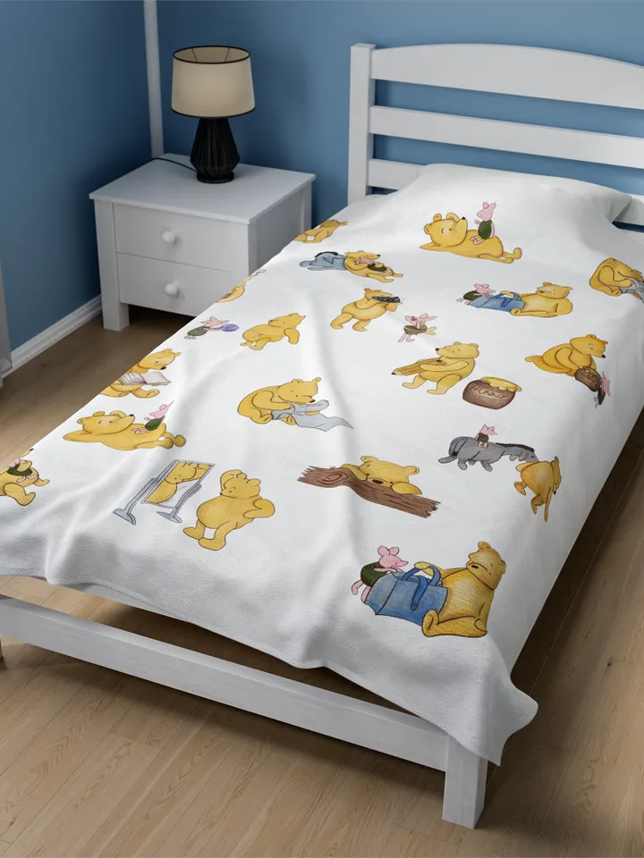 Winnie the Pooh Cozy Plush Blanket; Winnie the Pooh Baby Blanket; Hundred Acre Wood Blanket Gift for baby;