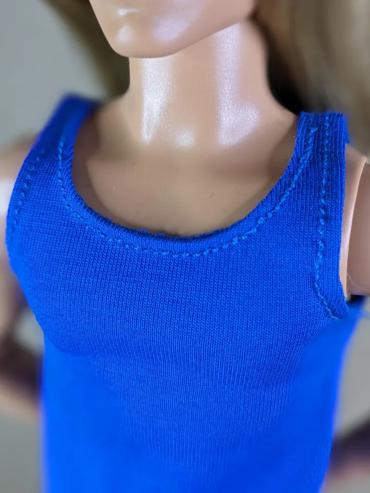 Blue tank top for 12 inch fashion male dolls