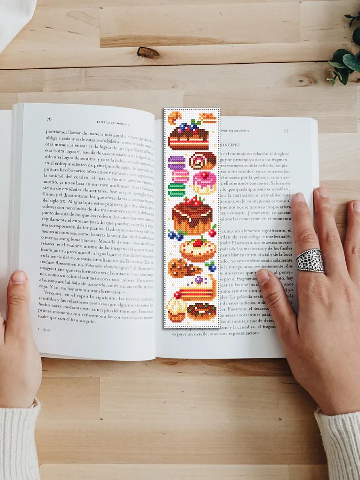 Cute bookmark cross stitch pattern PDF download Simple handmade bookmark digital PDF, Dessert cross stitch chart, Sweets, Bakery art #B126