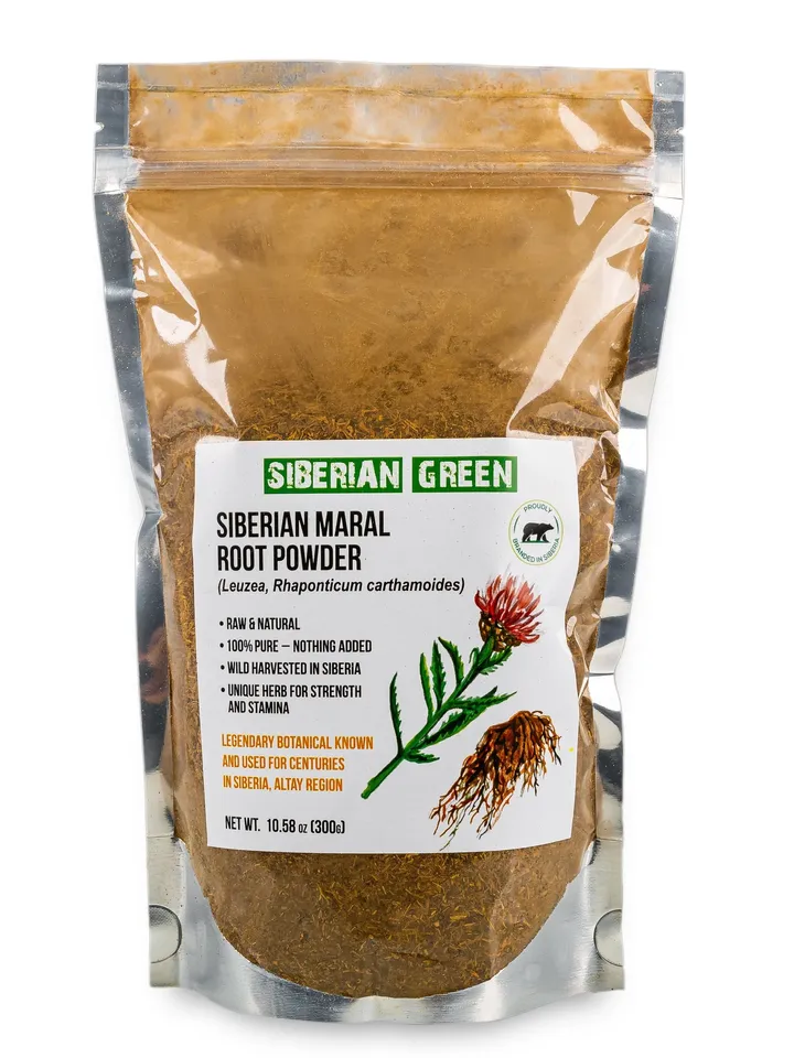 Leuzea Root Tea Loose Powder 300g Wild Harvested Maral Rhaponticum carthamoides from Altai