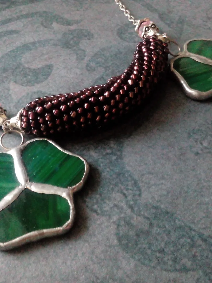 Shamrock necklace, st patricksday, Clover leaf, trefoil, St Patricks clover, Green trefoil, Irish necklace, st patrick