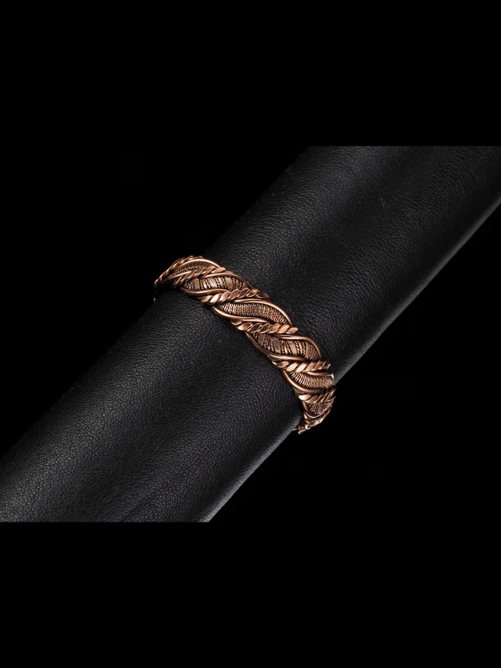 Woven copper wire bracelet Antique style handcrafted copper jewelry Unique gift