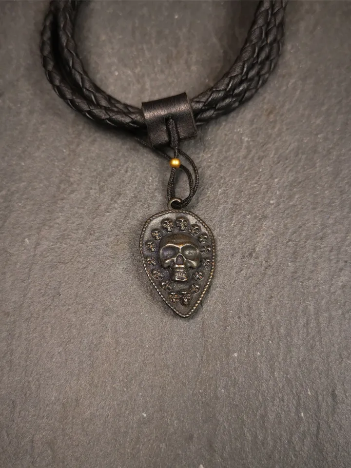 Gandhanra Handmade Tibetan Amulet,Skull Vajra Necklace,Made of Copper,1.2&quot;