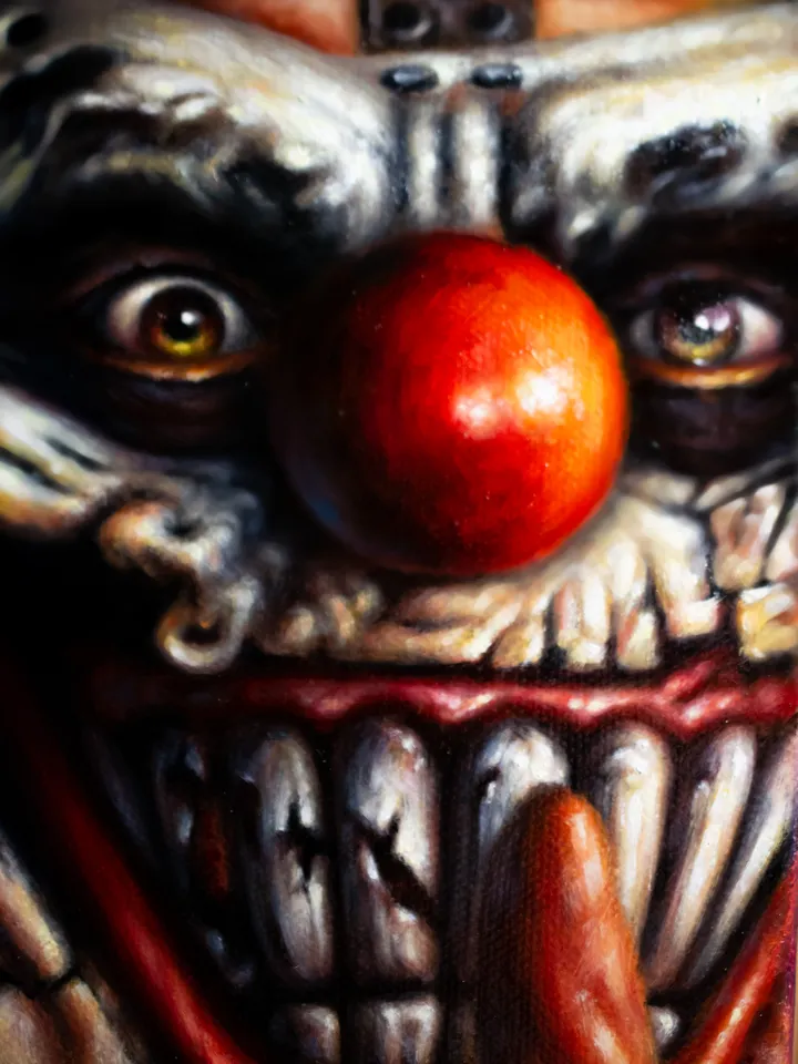 Original oil painting Twisted Metal Sweet Tooth