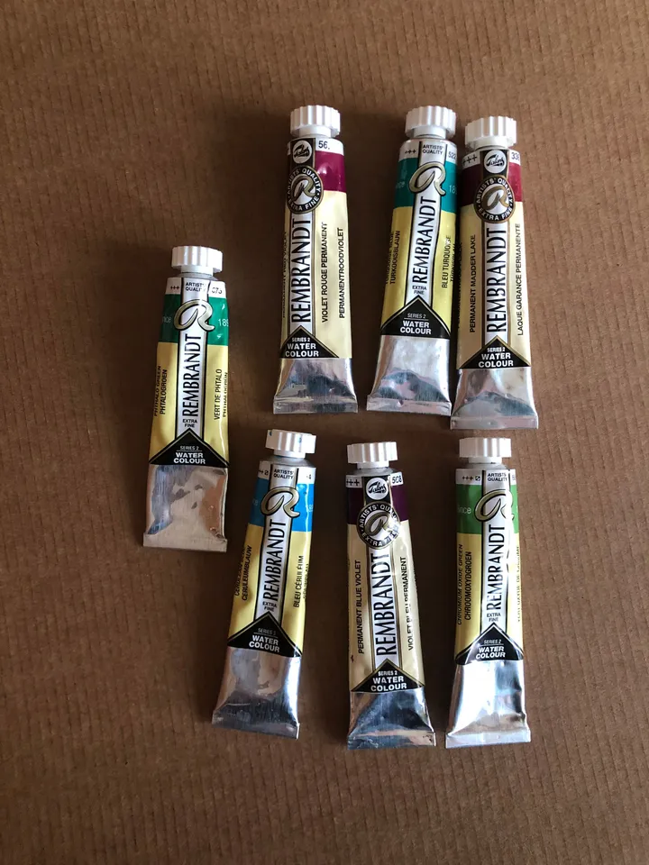 Lot of Watercolor Paints Used Pans Art Supplies