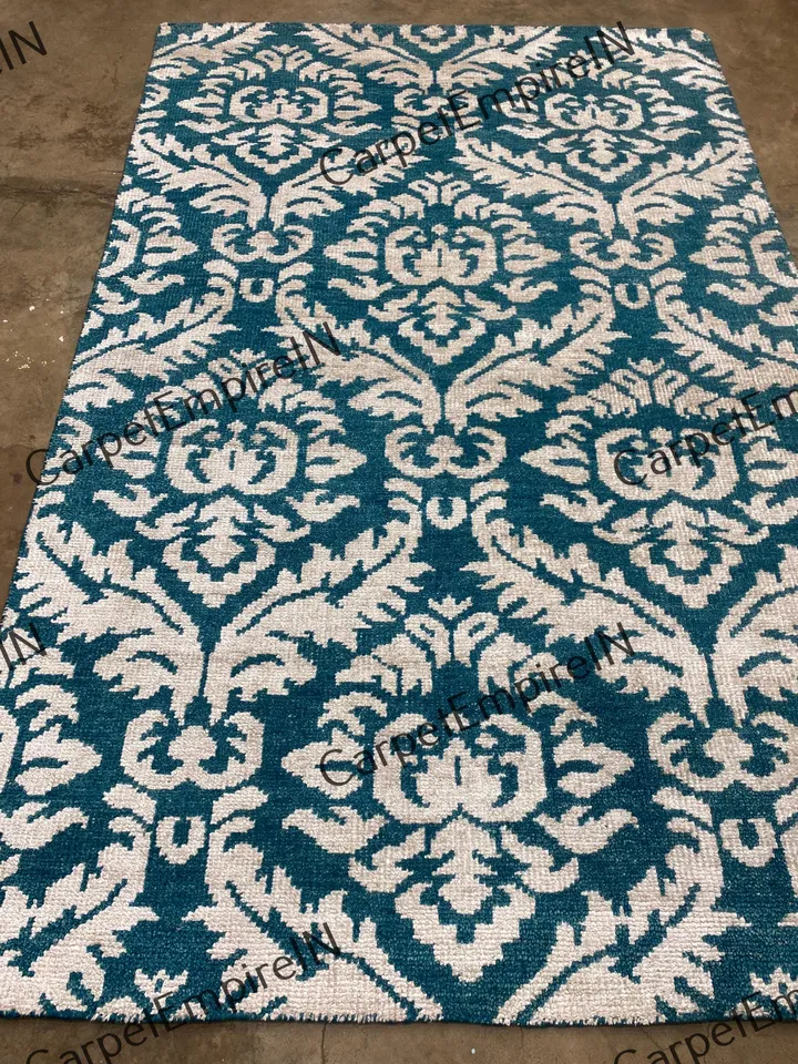 Exquisite Blue Modern Oushak Hand Knotted Rug 4x6, 5x8, 6x9, 8x10, 9x12, 10x14 ft Handmade Rugs for Living Room - Antique Contemporary rug