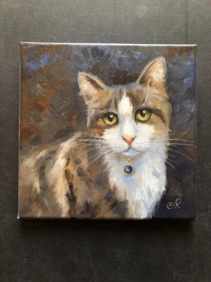 Cats Oil Painting Original Cat Portrait Animal Wall Art Pet Portrait