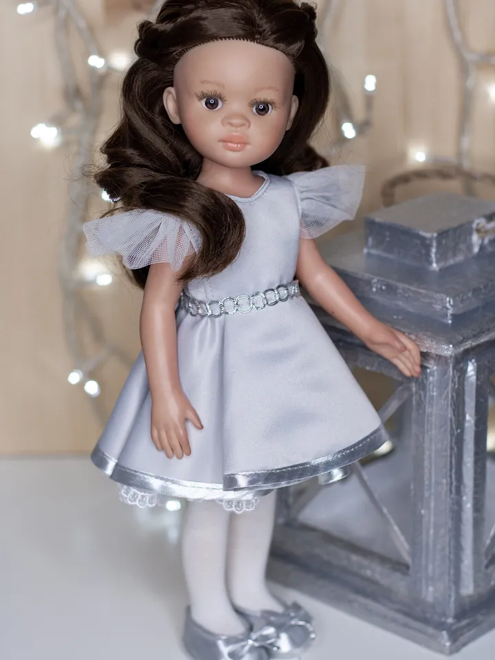 Paola Reina clothes, Doll coat, dress, shoes, underwear, Outfit for 13 inch dolls, Handmade doll clothes, Expensive doll