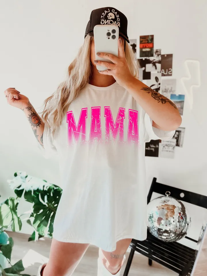 Varsity Font Mama PNG, Gradient Distressed Faded Varsity Mama Png, Grunge Mom Digital File, Collegiate Mama Shirt Design, Mama Dtg Ombre