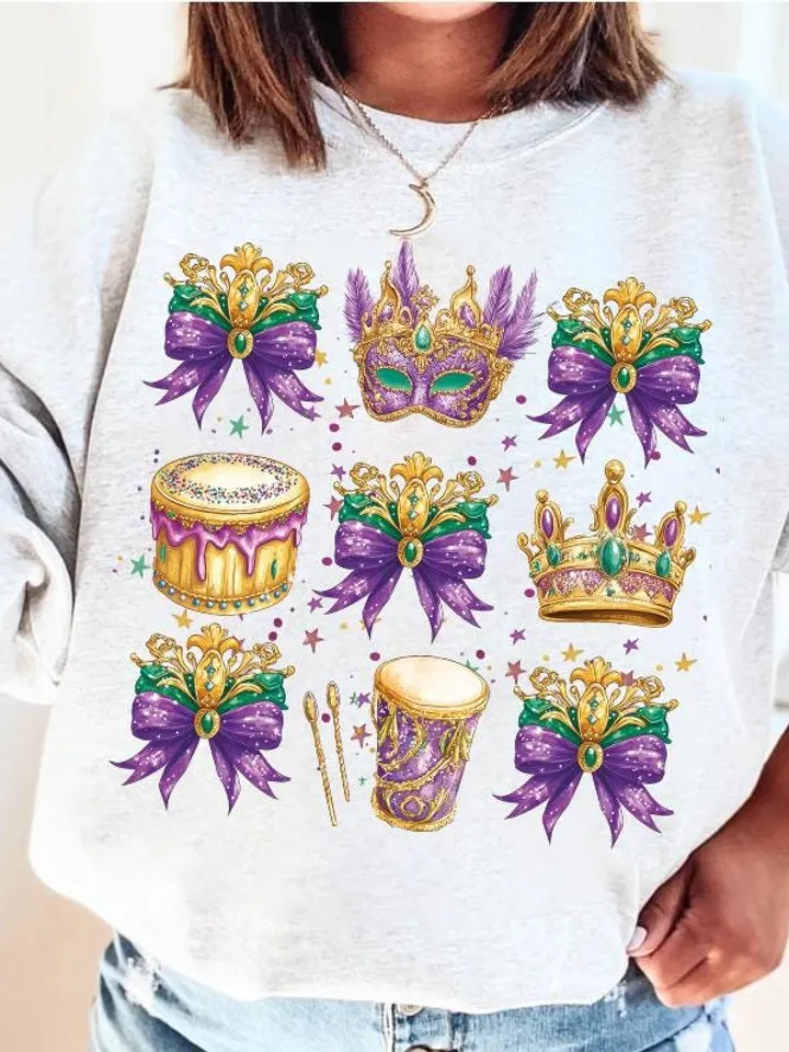 Mardi Gras Coquette PNG, Mardi Gras Png, Fleur De Lis Png, Mardi Beads Louisiana Festival Shirt Design, King Cake Png, Fat Tuesday Png
