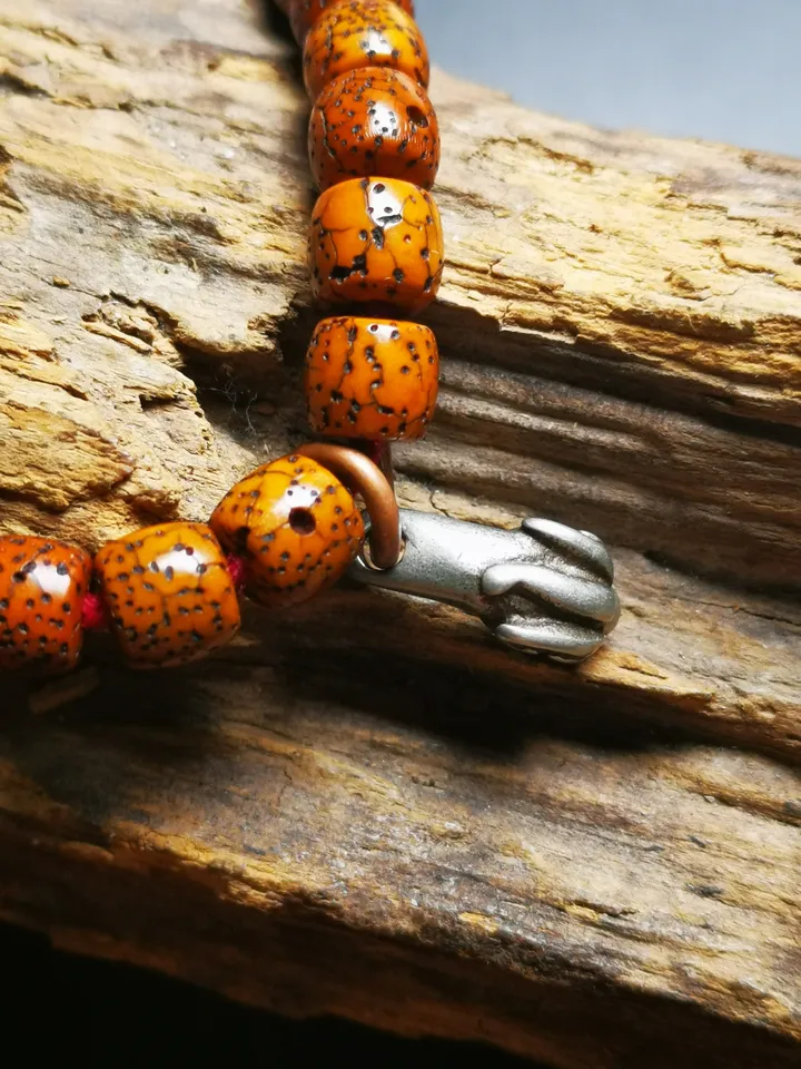Gandhanra Handmade Dragon Mala Counter Pendant,OM Bead Amulet, Prayer Beads Accessories,Made of Cold Iron