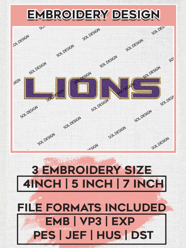 NCAA Lions Wordmark Logo embroidery designs, NCAA North Alabama Lions Logo Machine embroidery files, NCAA Team Logo embroidery designs, NCAA Game Day Machine embroidery designs, Digital Download