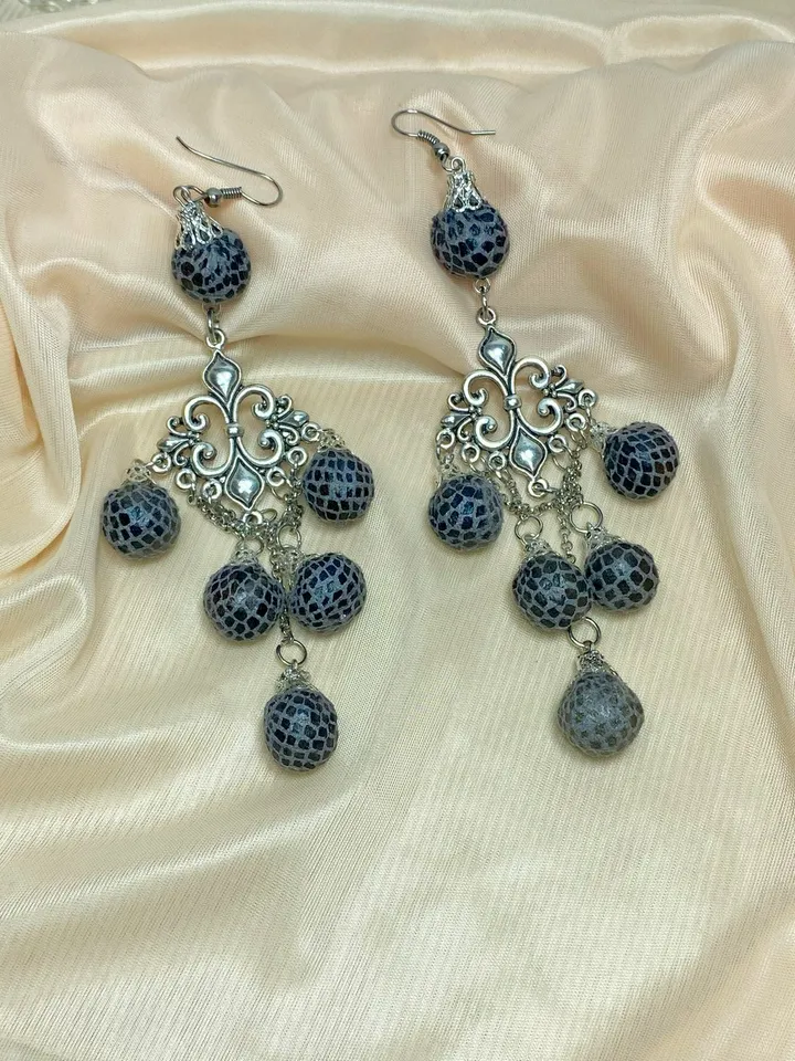 Vintage handmade earrings. Handmade jewelry.