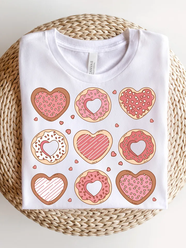 Cute Valentines Day Png, Retro Valentine's Day Png, Trendy Valentine’s Day Sublimation Design, Vday shirt, Groovy Valentines, Donut Cookie