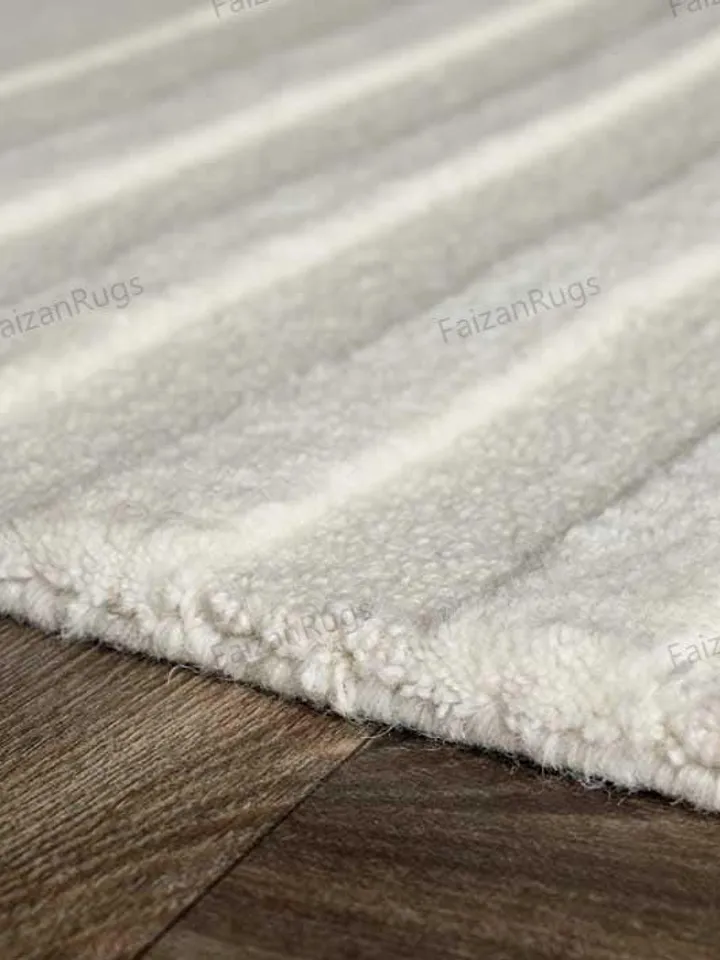 Abstract Modern Wool Rug | Cream Hand Tufted 100% Wool Rugs For Living Room, Bed Room, Kids Room In Any Size 9x12,8x10,6x9,5x8 Come On!!