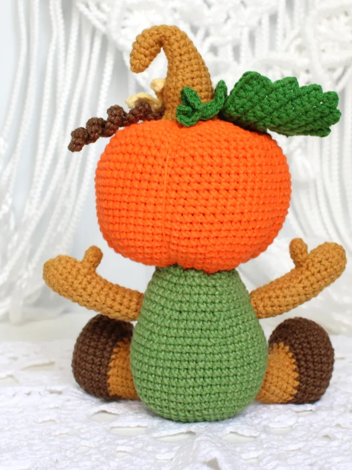 Pumpkin Man Crochet Pattern PDF in English Halloween decor Amigurumi Pumpkin