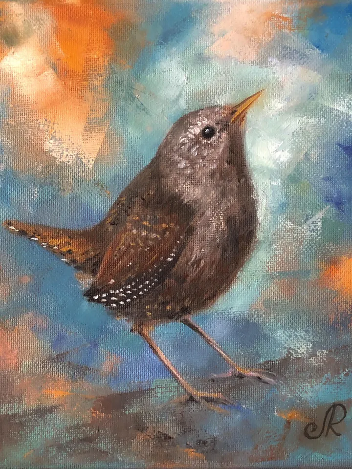 Bird Original Oil Painting Birds Wall Art Animal Painting