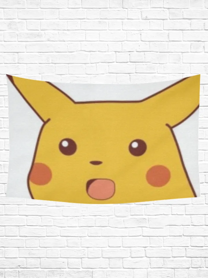 Surprised Pikachu Meme Wall Tapestry, Cotton Linen Wall Hanging