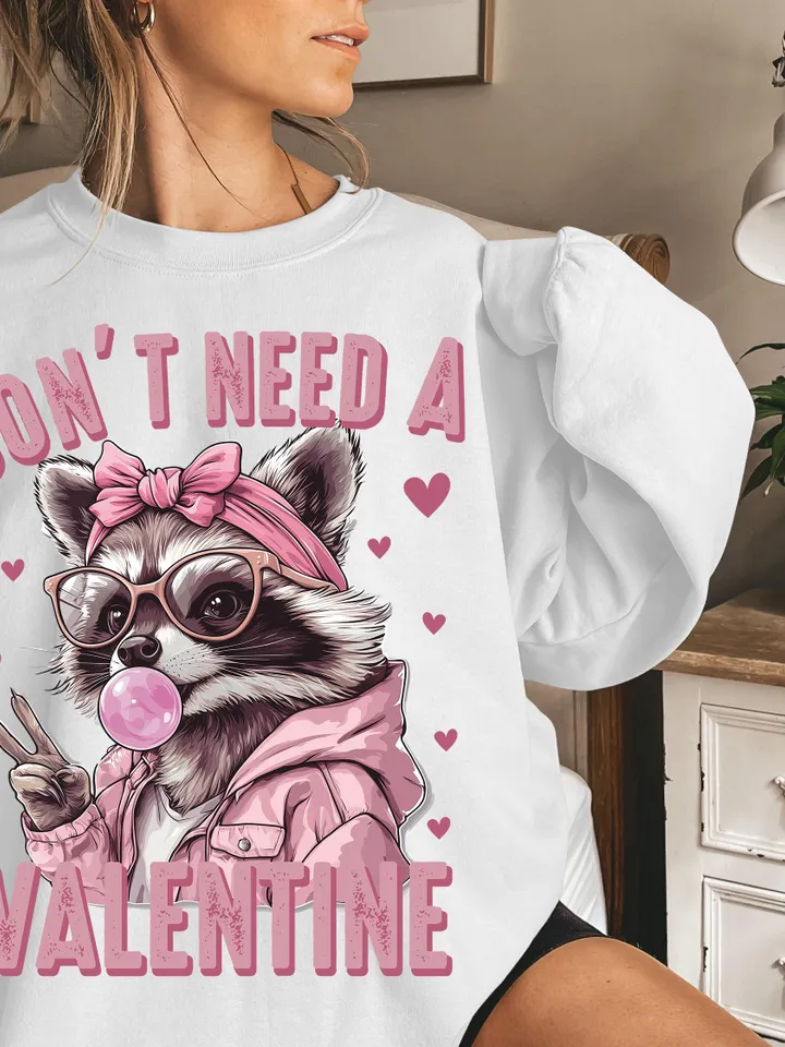 Dont Need a Valentine Png, Funny Raccoon Valentines Day Png, Sarcastic Humor Shirt Sublimation Design Png, Cute xoxo Raccoon png, Galentine