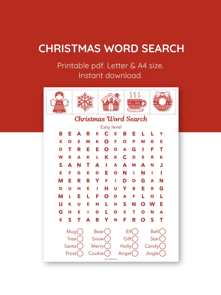 Christmas word search. Word search puzzles. Festive trivia games. Holiday Family game. Family Quiz game. Christmas party