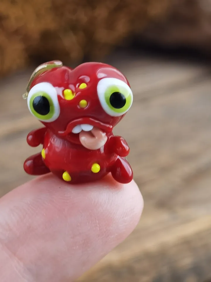 Tiny monster miniature, glass monster figurine, monster sculpture for terrarium decoration or fairy garden decor