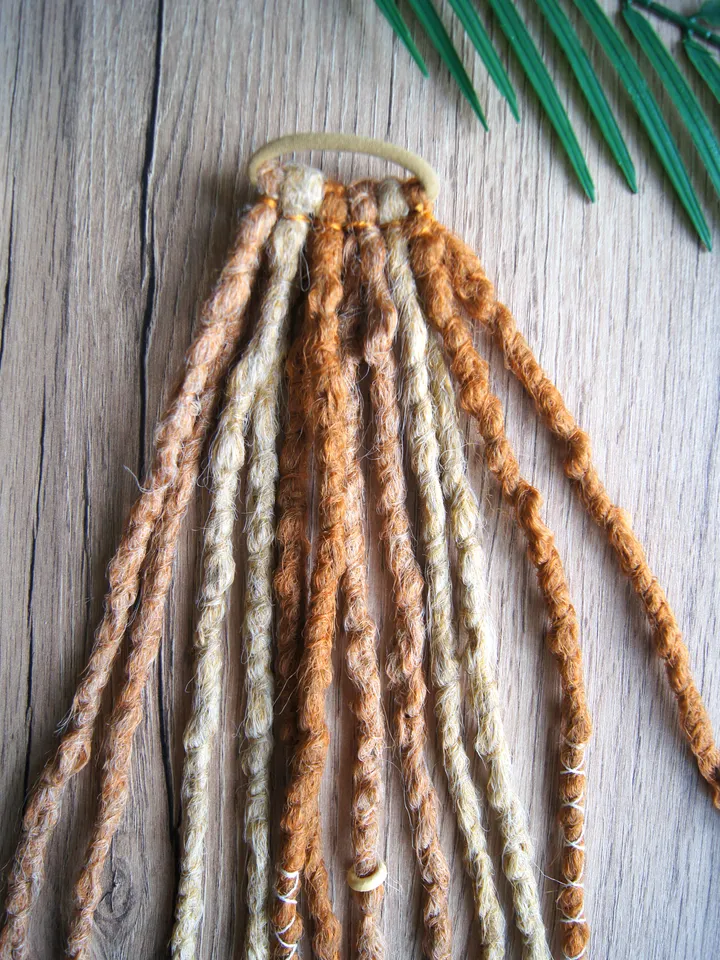 Ponytail Dreadlock Extension. Orange blonde Dreads on hair band