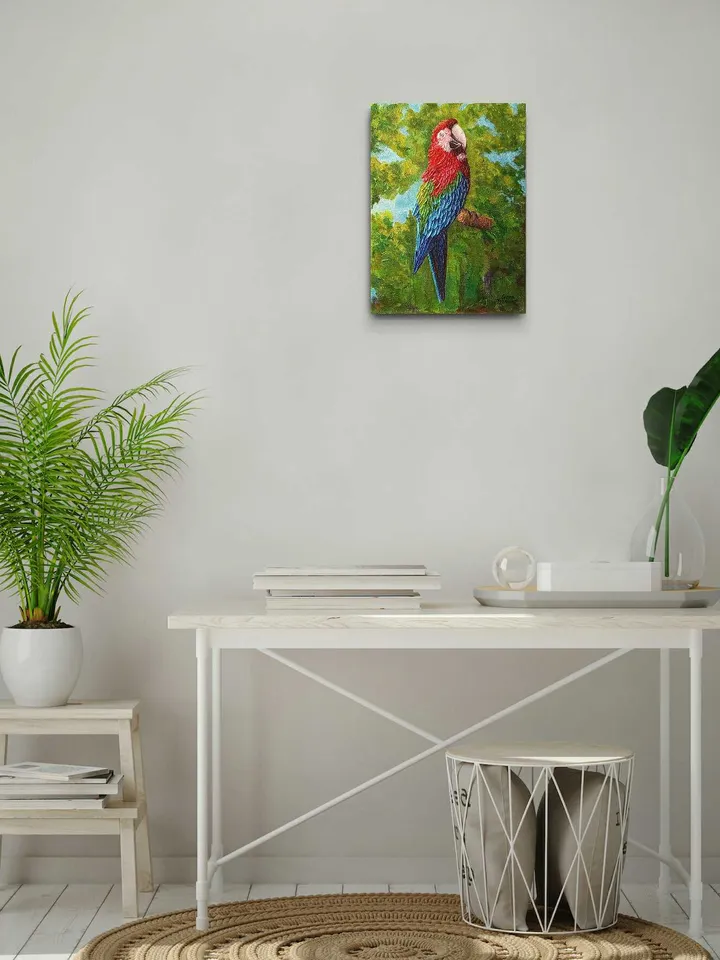 Digital product parrot painting, Parrot poster, Bird picture, Parrot picture, Brightly colored bird