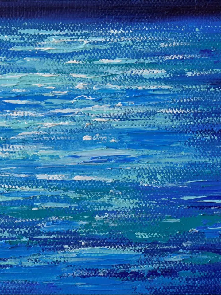 Seascape painting Moonlit night art original oil painting Full moon Night ocean artwork 12 by 8.3 inch by Juliya JC