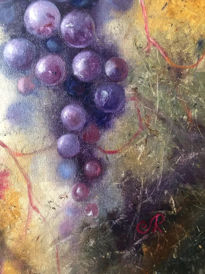 Grape Original Painting Fruits Oil Painting Still life Grape Wall Art
