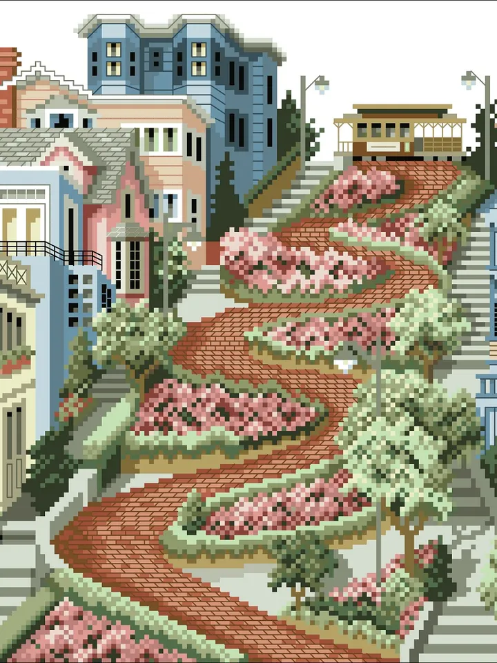 Vintage Cross Stitch Pattern Victorian House Counted Digital Download PDF