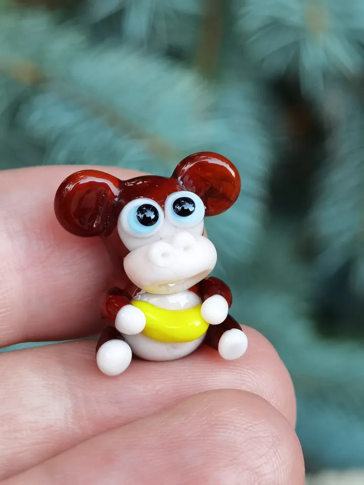 Monkey figurine Monkey miniature Monkey Tiny Monkey glass Monkey Tiny figurine Miniature animal